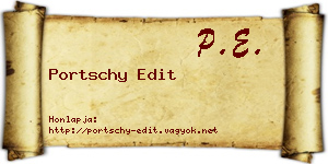 Portschy Edit névjegykártya